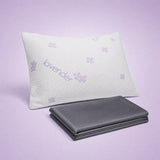 Hushly PerfectPillow med et foldet bambus-betræk i grå