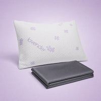 Hushly PerfectPillow med et foldet bambus-betræk i grå